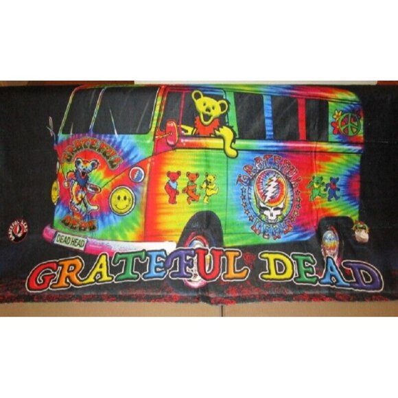 Tie Dye New Grateful Dead Beach Bath Pool Gift Towel Cotton Van Bus SYF Rainbow - Picture 2 of 3